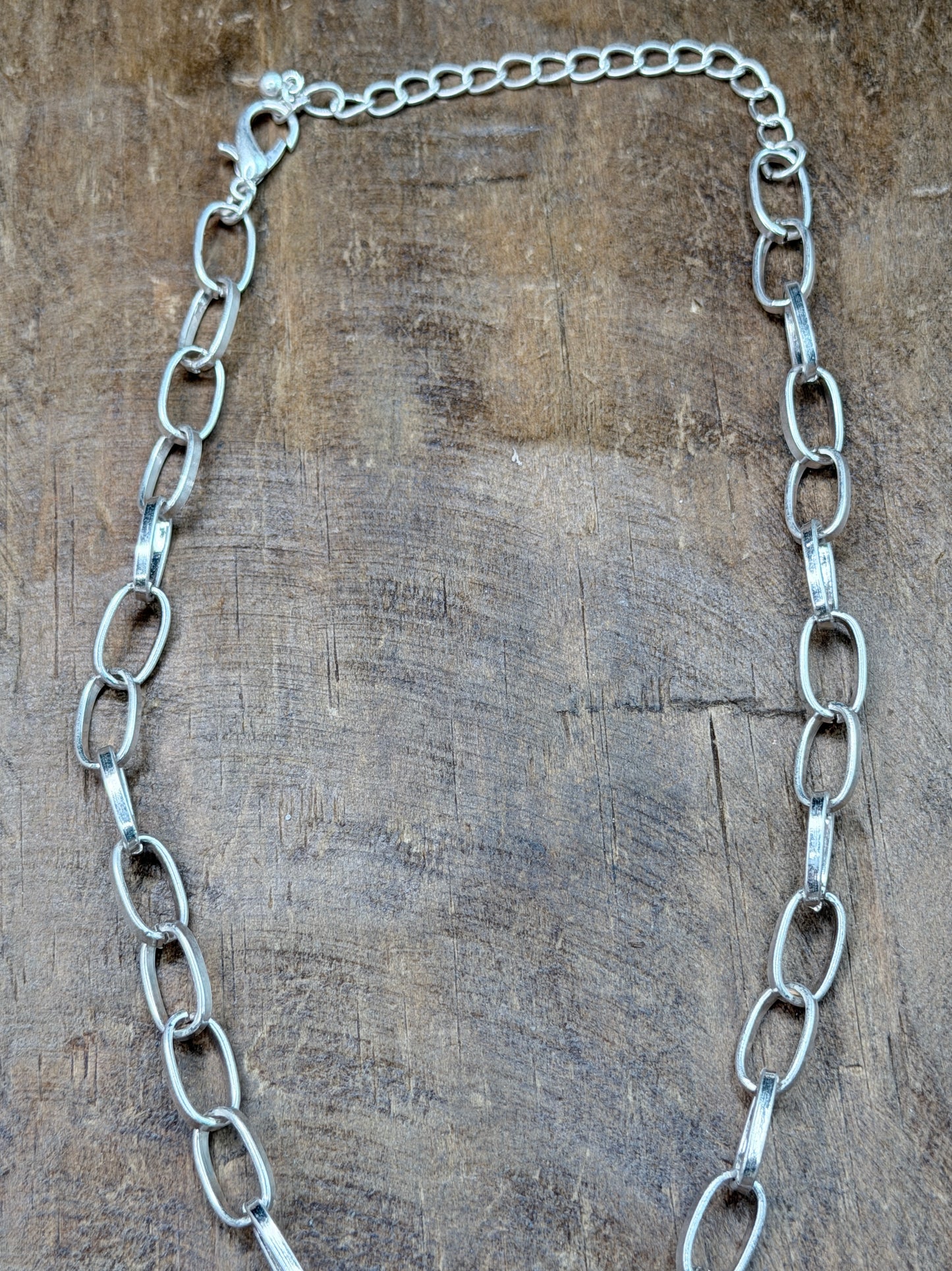 Dainty Chain Link Star Necklace (Silver)