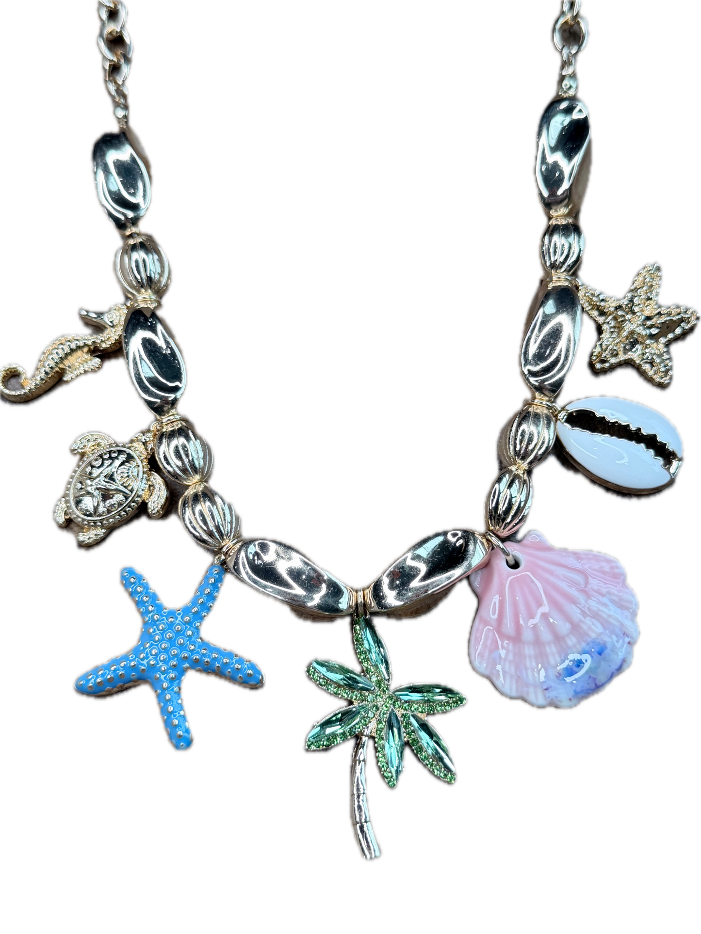 Golden Beachy Days Charm Necklace