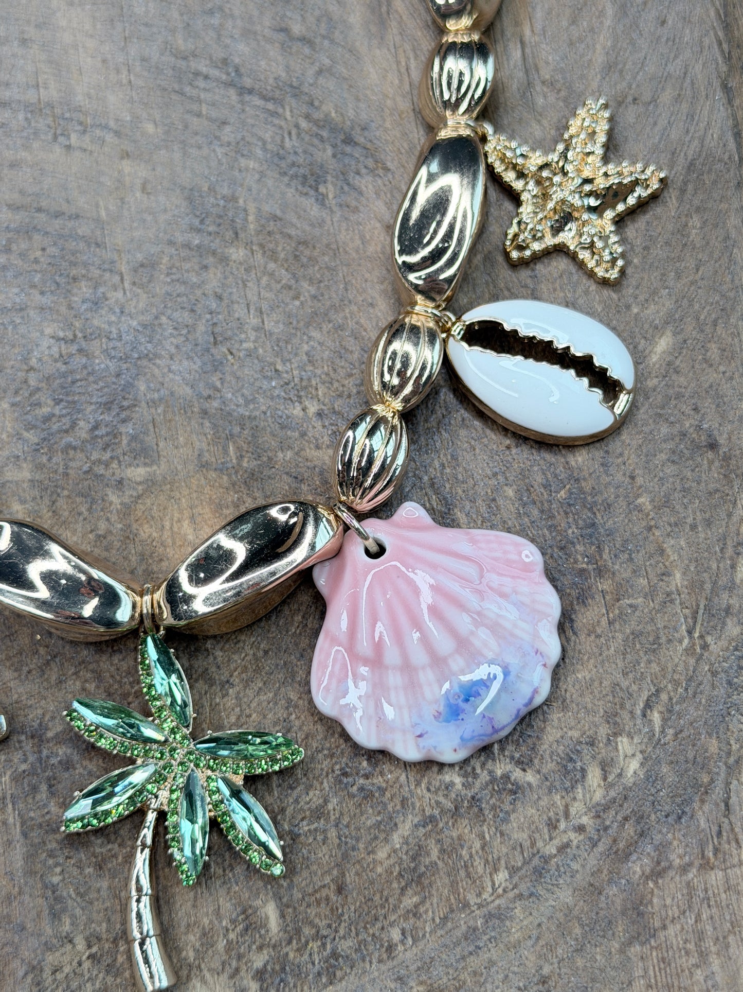 Golden Beachy Days Charm Necklace